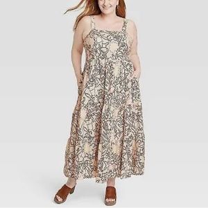 Knox Rose floral smocked maxi dress plus size XXL